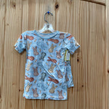 BOYS 2PC SET LT BLUE W/BUNNIES/CARROTS 3/4