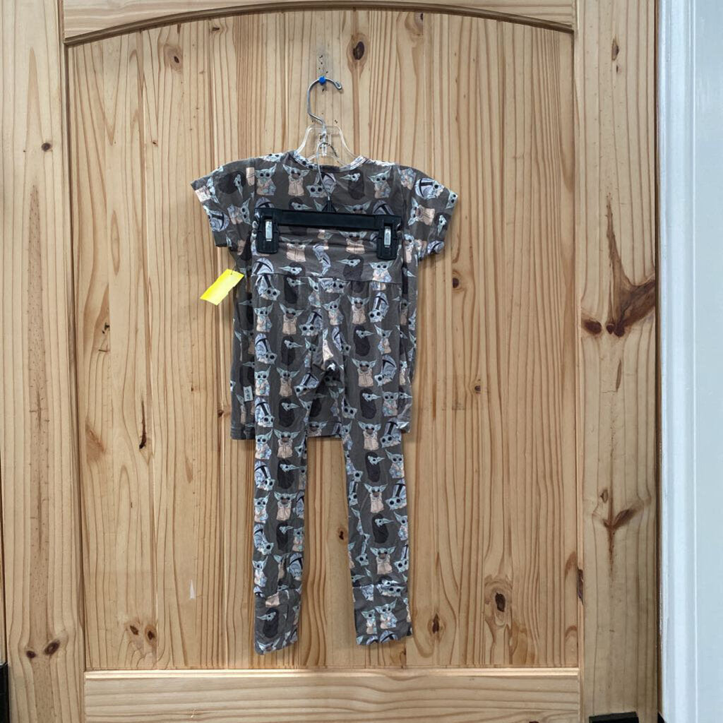BOYS ELLIE SUE 2PC PAJAMA SET W/BABY YODA DK GREY 3T