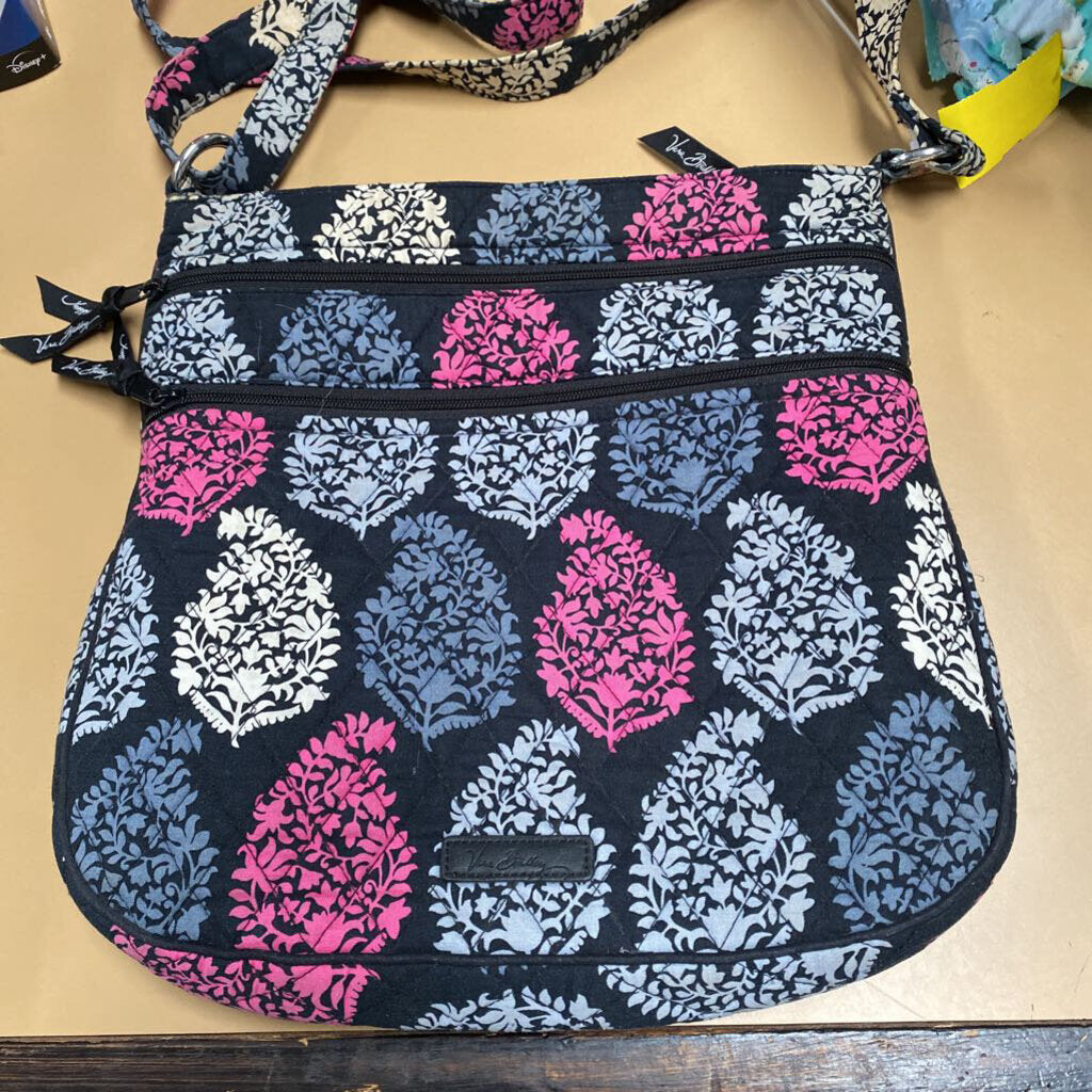WOMENS VERA BRADLEY PURSE BLK/PINK/GREY
