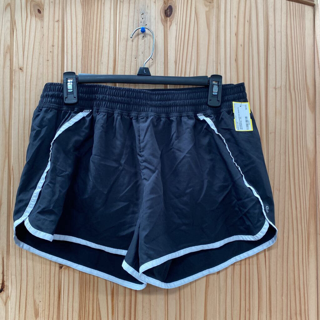 WOMENS CHAMPION SHORTS BLK/WHITE L