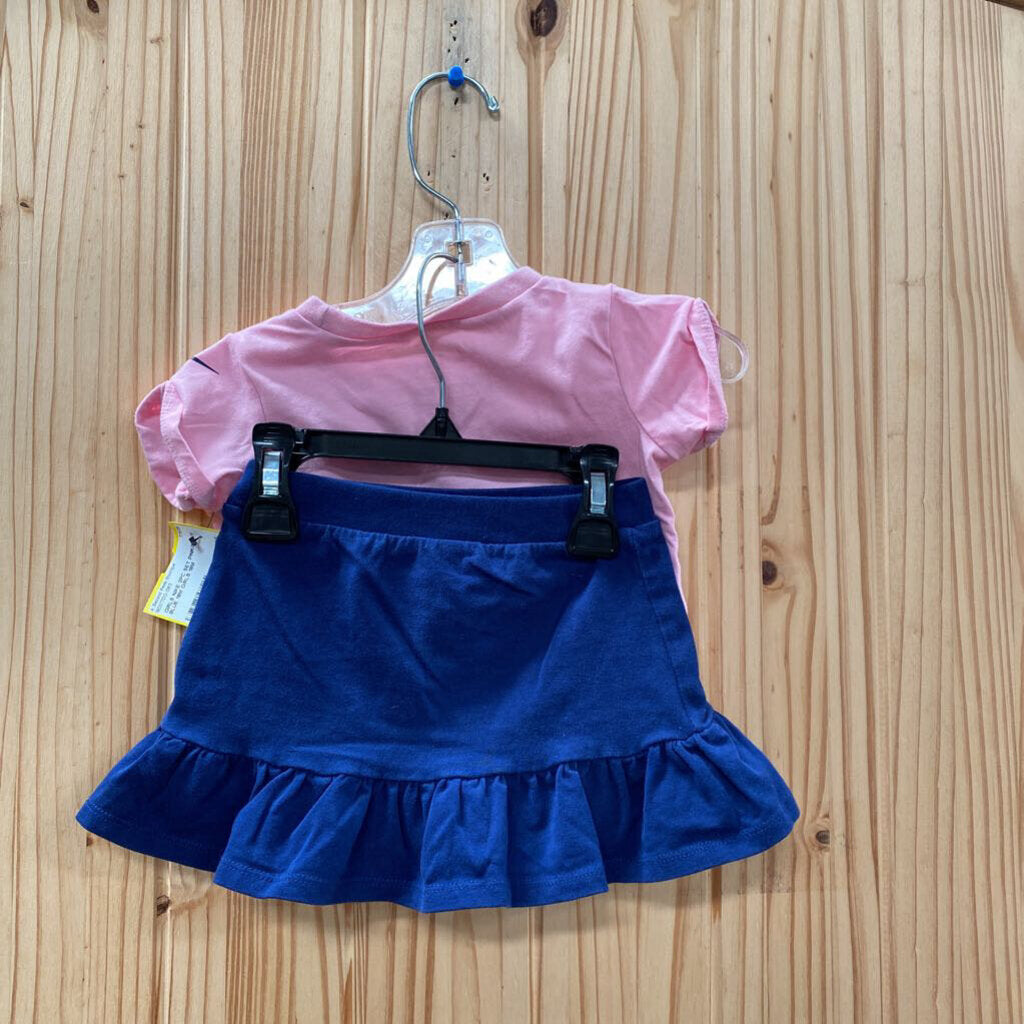 GIRLS NIKE 2PC SET PINK/NAVY BLUE 18M