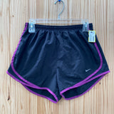 WOMENS NIKE SHORTS BLK/PURPLE M