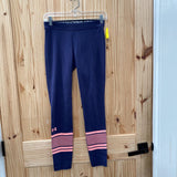 WOMENS UNDER ARMOUR LEGGINGS NAVY BLUE/CORAL S