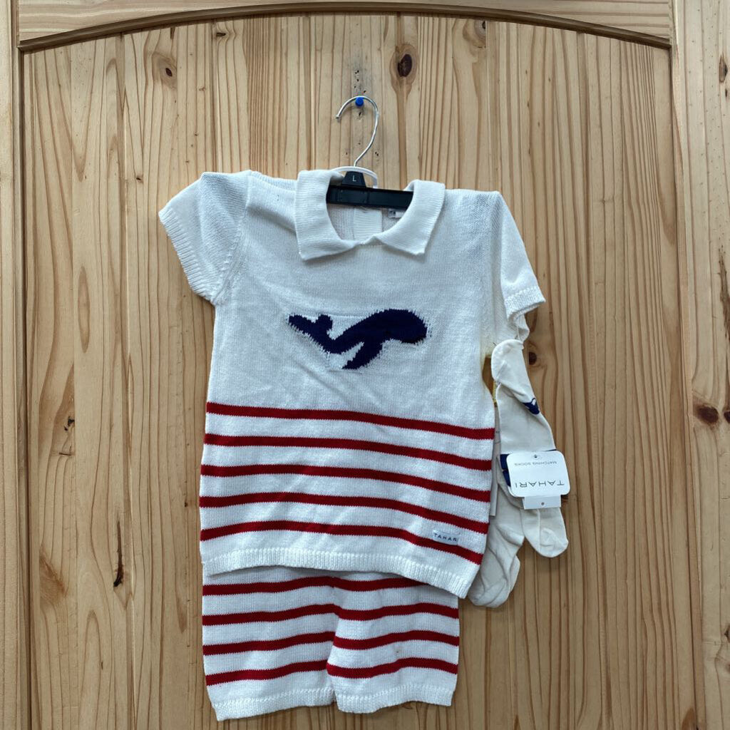 GIRLS TAHARI 2PC SET RED/WHITE/BLUE 3T