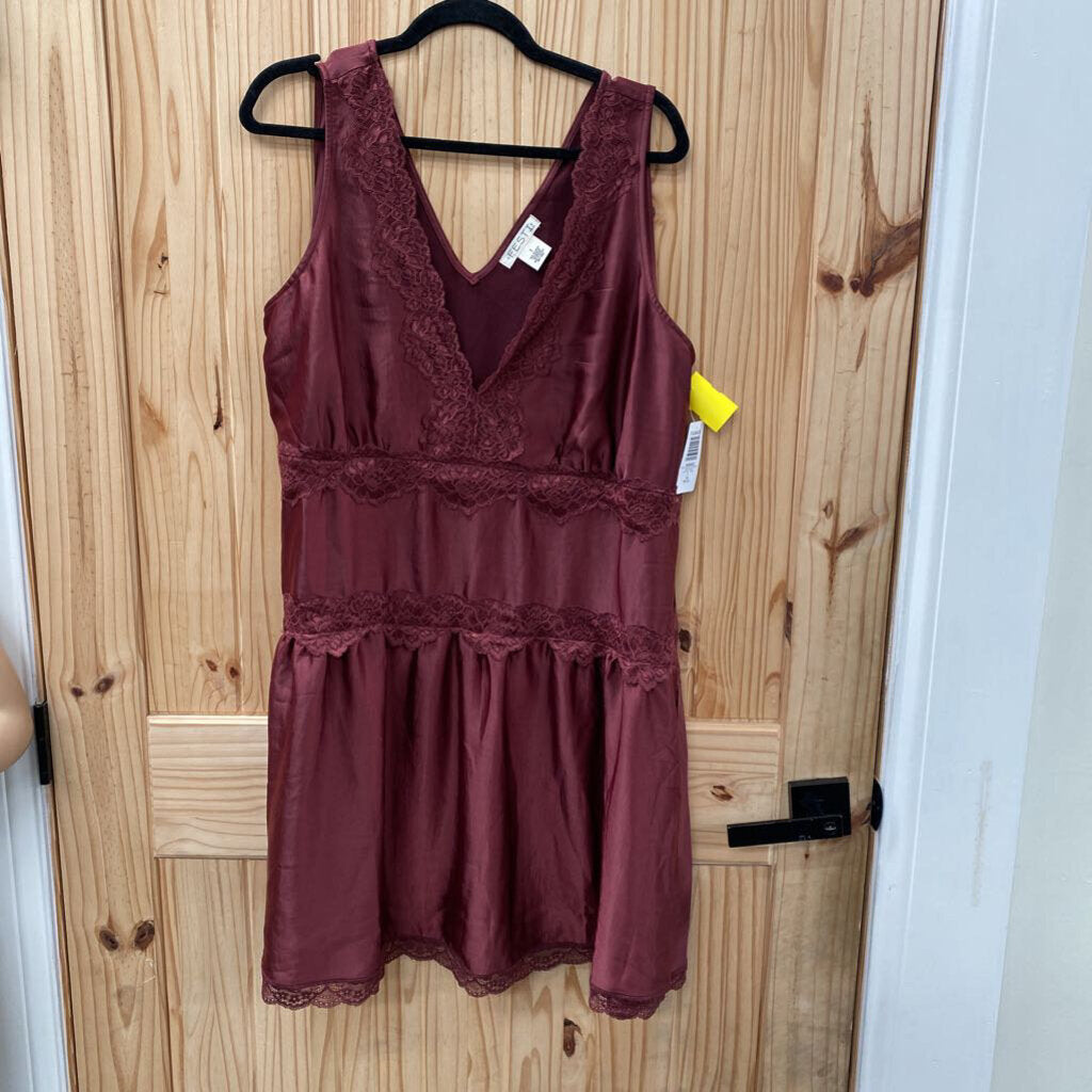 WOMENS FESTI SL DK WINE DRESS 1X NWT