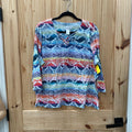 WOMENS ALFRED DUNNER CASUAL TOP BLUE/PURPLE/ORANGE XL
