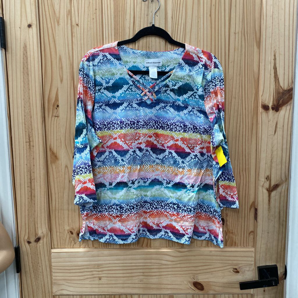 WOMENS ALFRED DUNNER CASUAL TOP BLUE/PURPLE/ORANGE XL