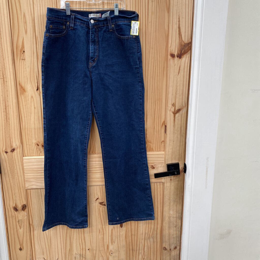 WOMENS LEVIS 512 DK DENIM FLARE JEANS 14