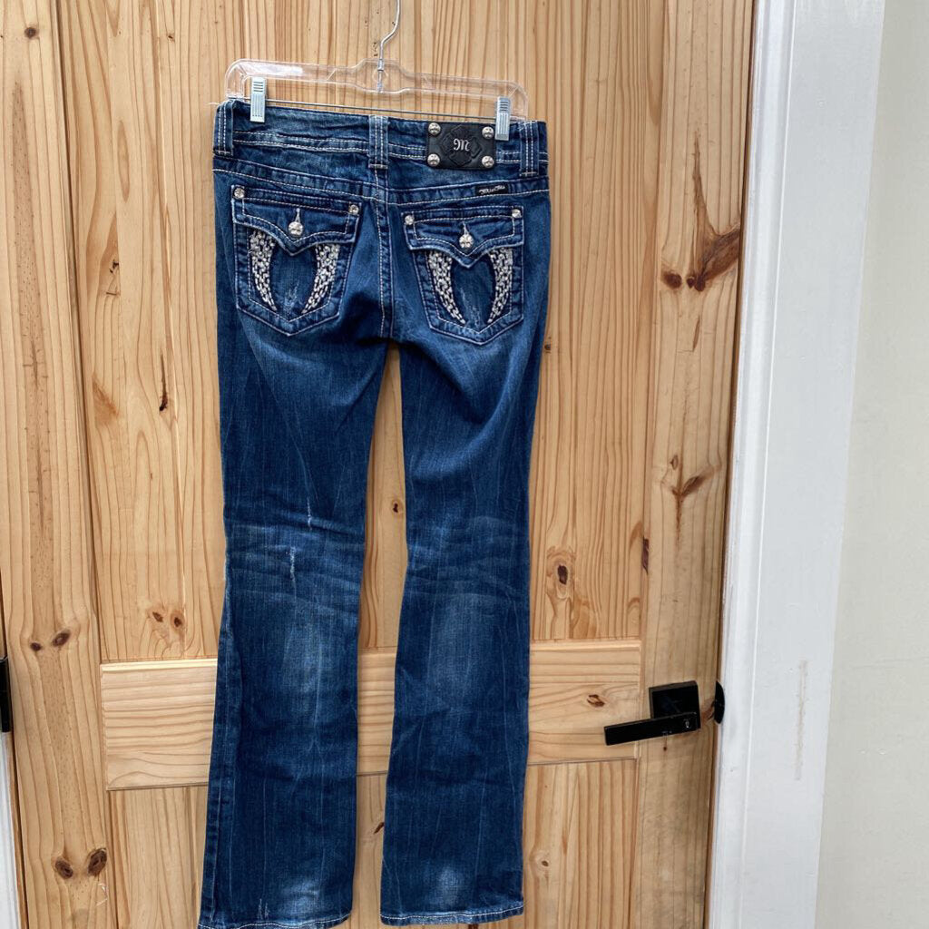 WOMENS MISS ME DK DENIM JEANS 28