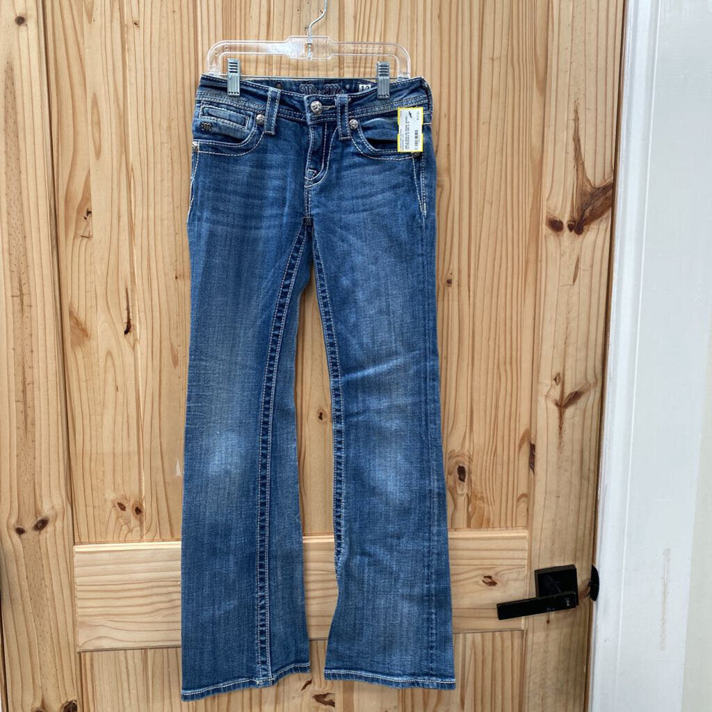 GIRLS MISS ME DENIM JEANS W/CROSSES 12