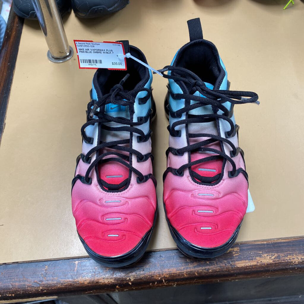 NIKE AIR VAPORMAX PLUS PINK/BLUE OMBRE W/BLK 7