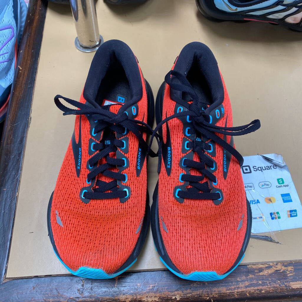 WOMENS BROOKS BRIGHT CORAL/SKY BLUE/BLK 6.5