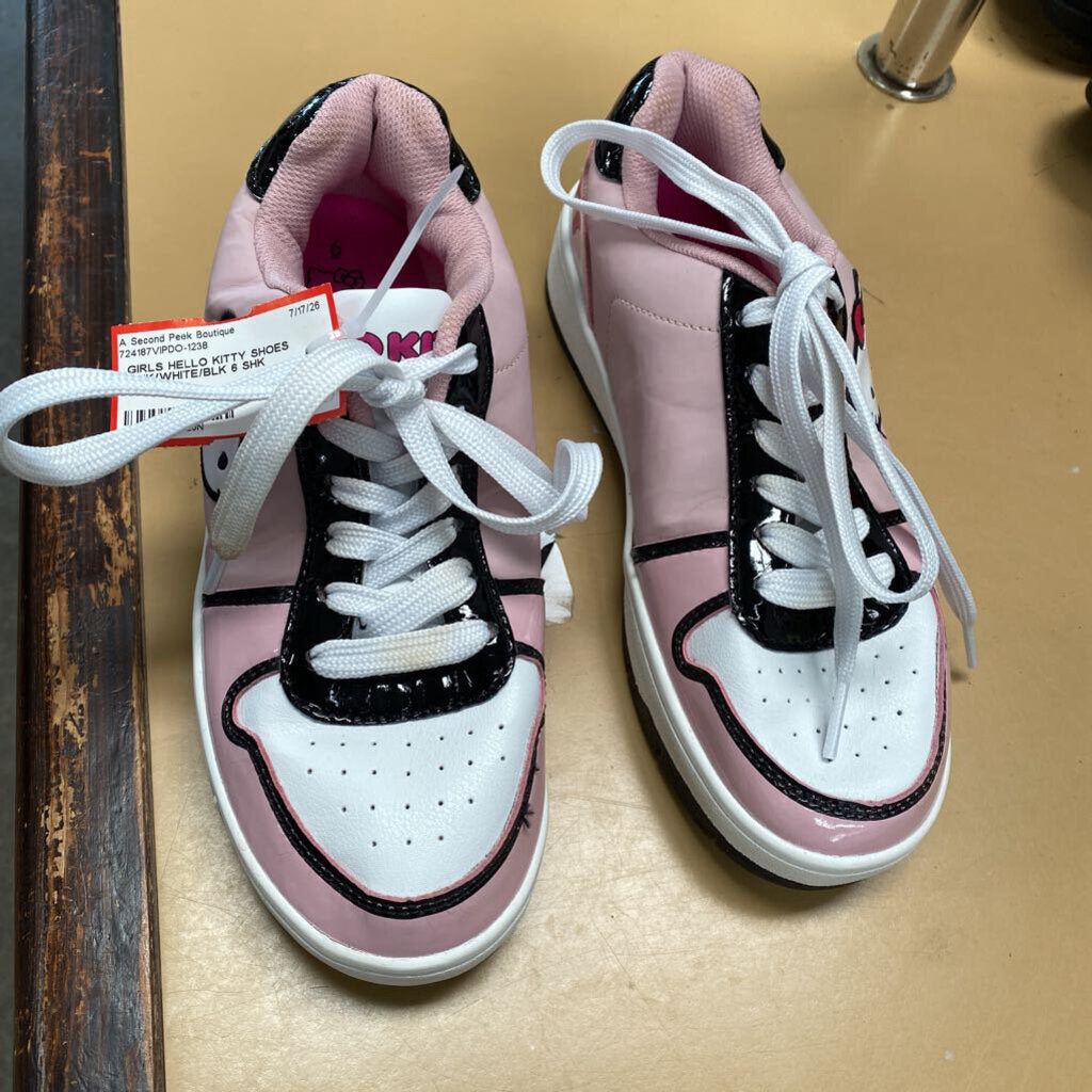 GIRLS HELLO KITTY SHOES PINK/WHITE/BLK 6