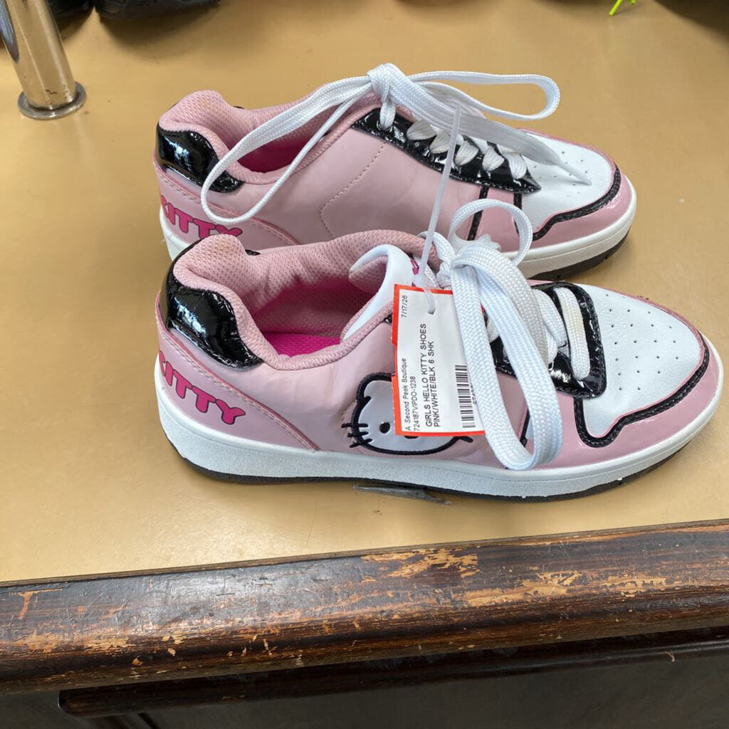 GIRLS HELLO KITTY SHOES PINK/WHITE/BLK 6