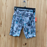 LULULEMON GRAY/TEAL BIKER SHORTS 4