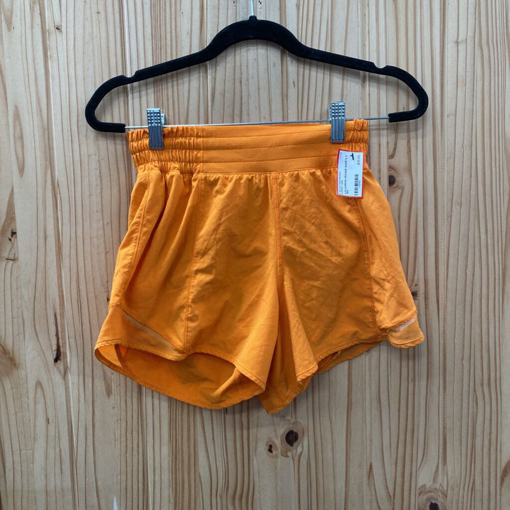 LULULEMON ORANGE SHORTS 4