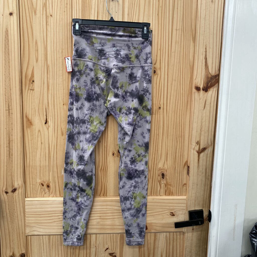 LULULULEMON LEGGINGS PURPLE/GREEN DIAMOND DYE 6