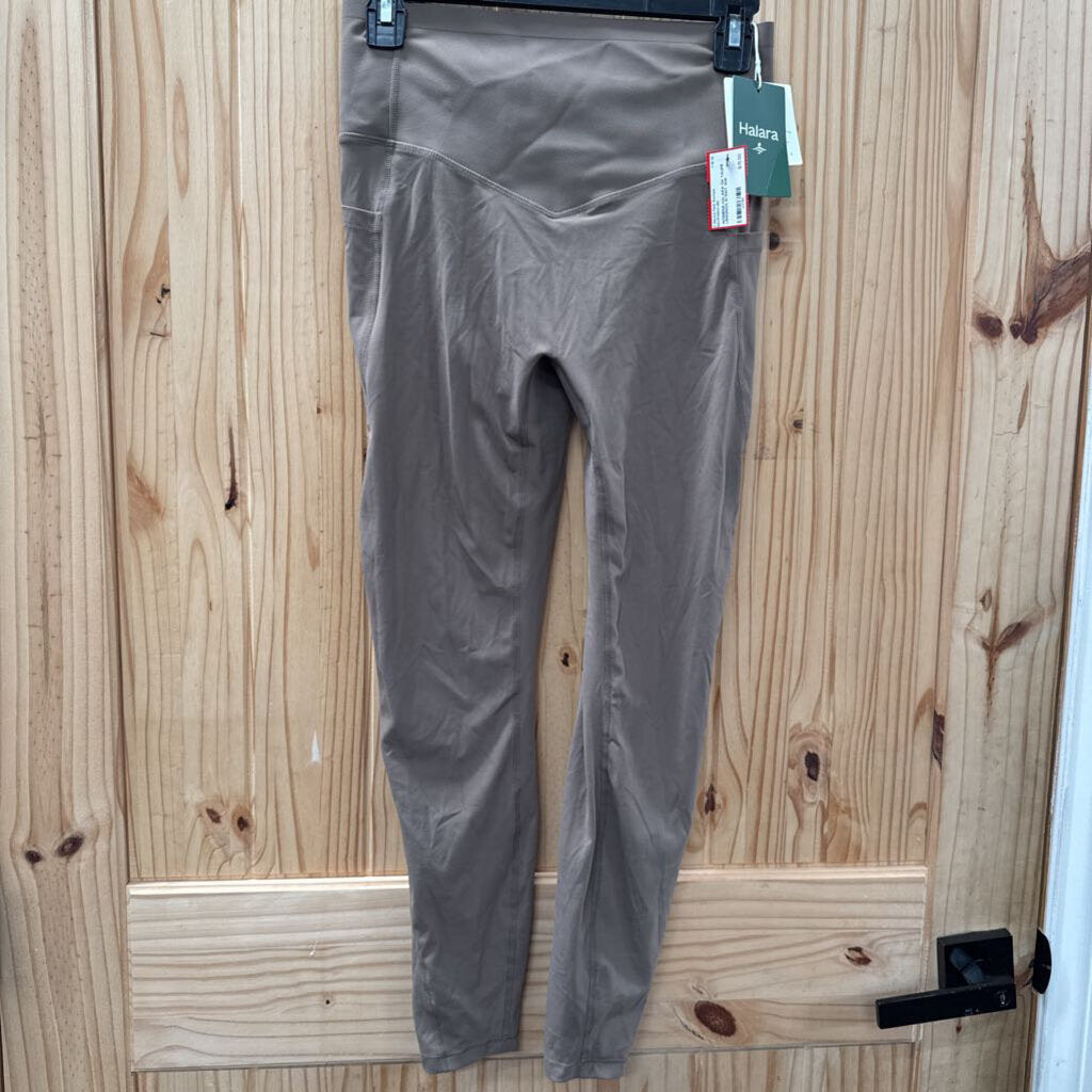 WOMENS HALARA DK TAUPE LEGGINGS M NWT