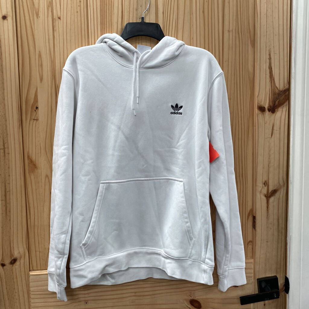 MENS ADIDAS HOODIE WHITE/BLK M