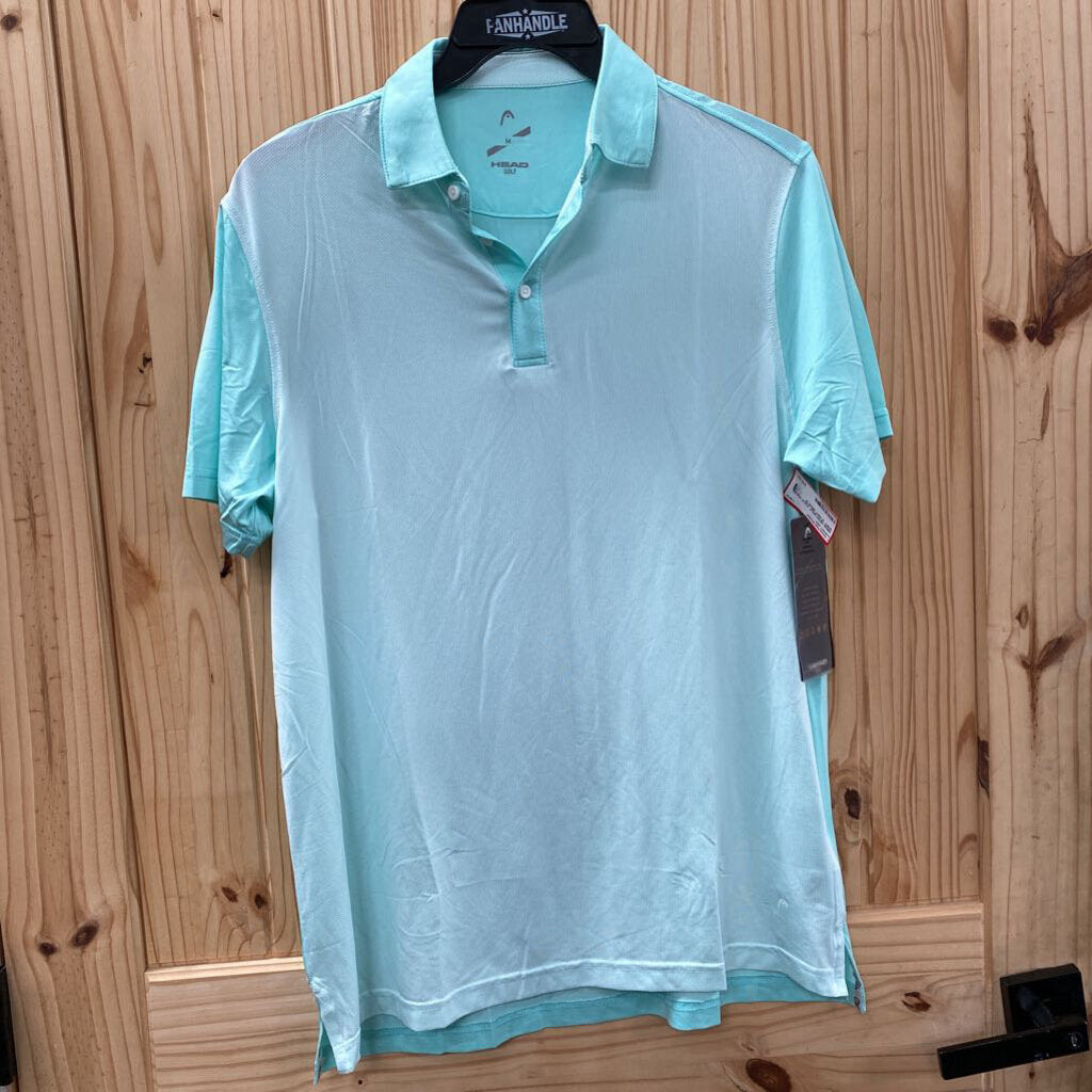 MENS HEAD GOLF AQUA POLO SHIRT M NWT