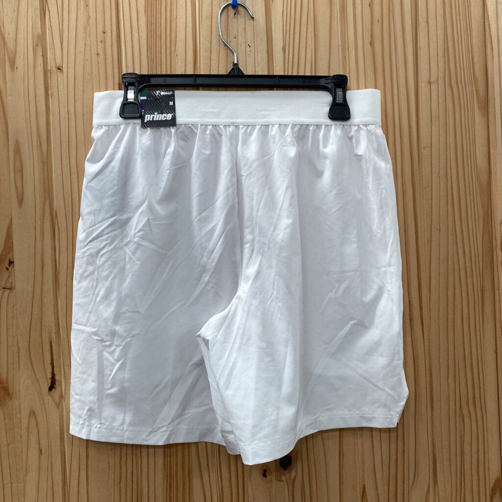 MENS PRINCE WHITE SHORTS M NWT