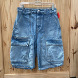 WOMENS ZARA LT DENIM CARGO SHORTS 6