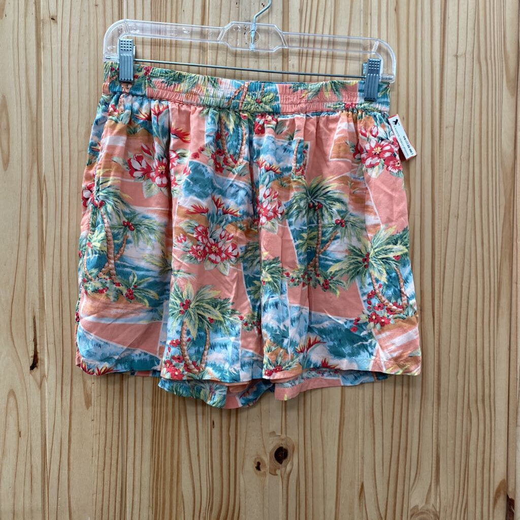 WOMENS AMERICAN EAGLE LT ORANGE FLORAL SHORTS S