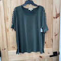 WOMENS MICHALE KORS DK GREEN CASUAL TOP 2X