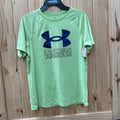 BOYS UNDER ARMOUR SHIRT LIME GREEN/BLUE/BLK YL 12