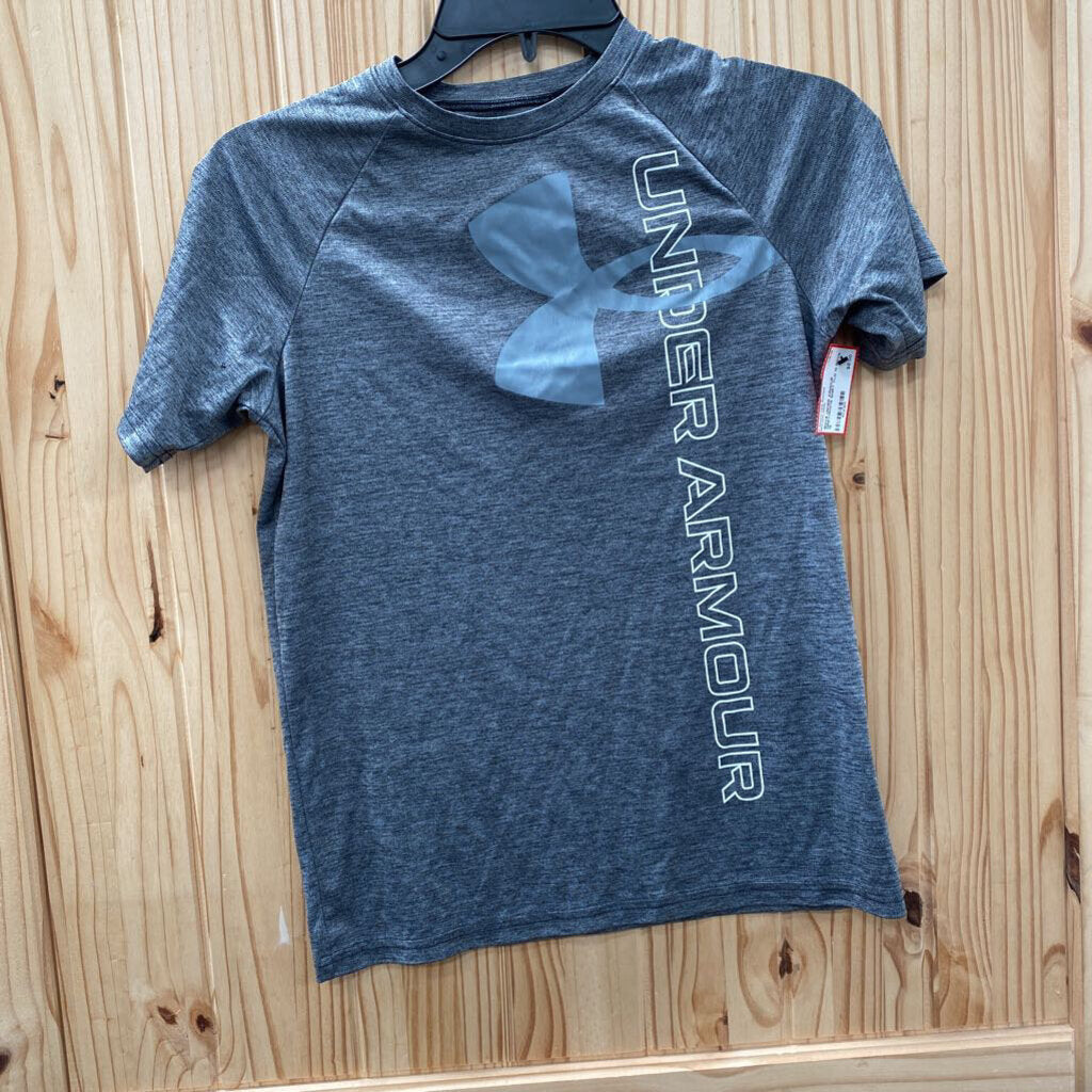 BOYS UNDER ARMOUR GREY/WHITE SHIRT YLG 12