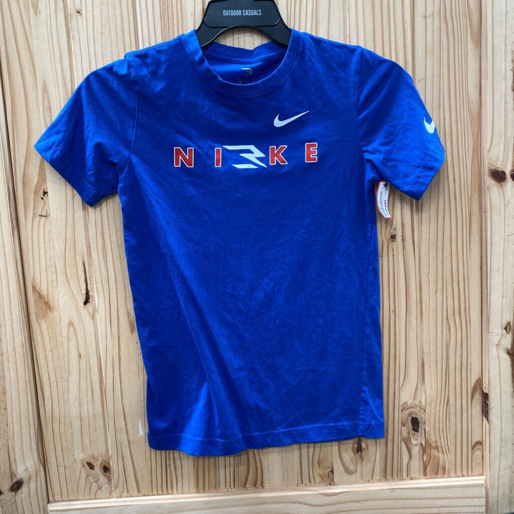 BOYS NIKE 3 BRAND SHIRT ROYAL BLUE/RED/WHITE L 12