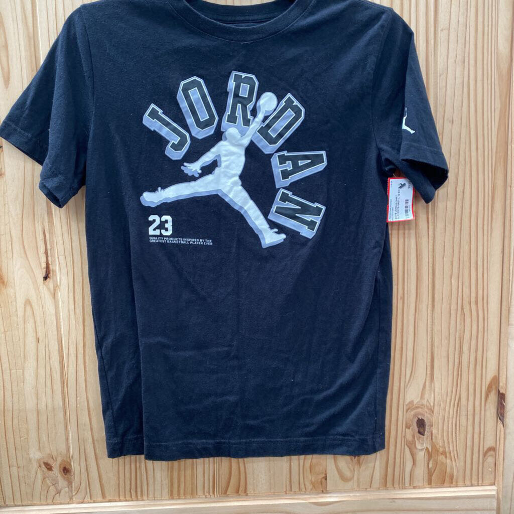 BOYS JORDAN SHIRT BLK/WHITE/GREY L 12