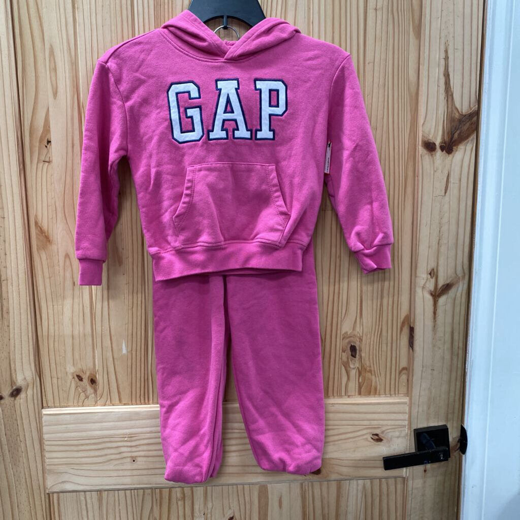 GIRLS GAP 2PC SET DK PINK/WHITE/BLUE 6