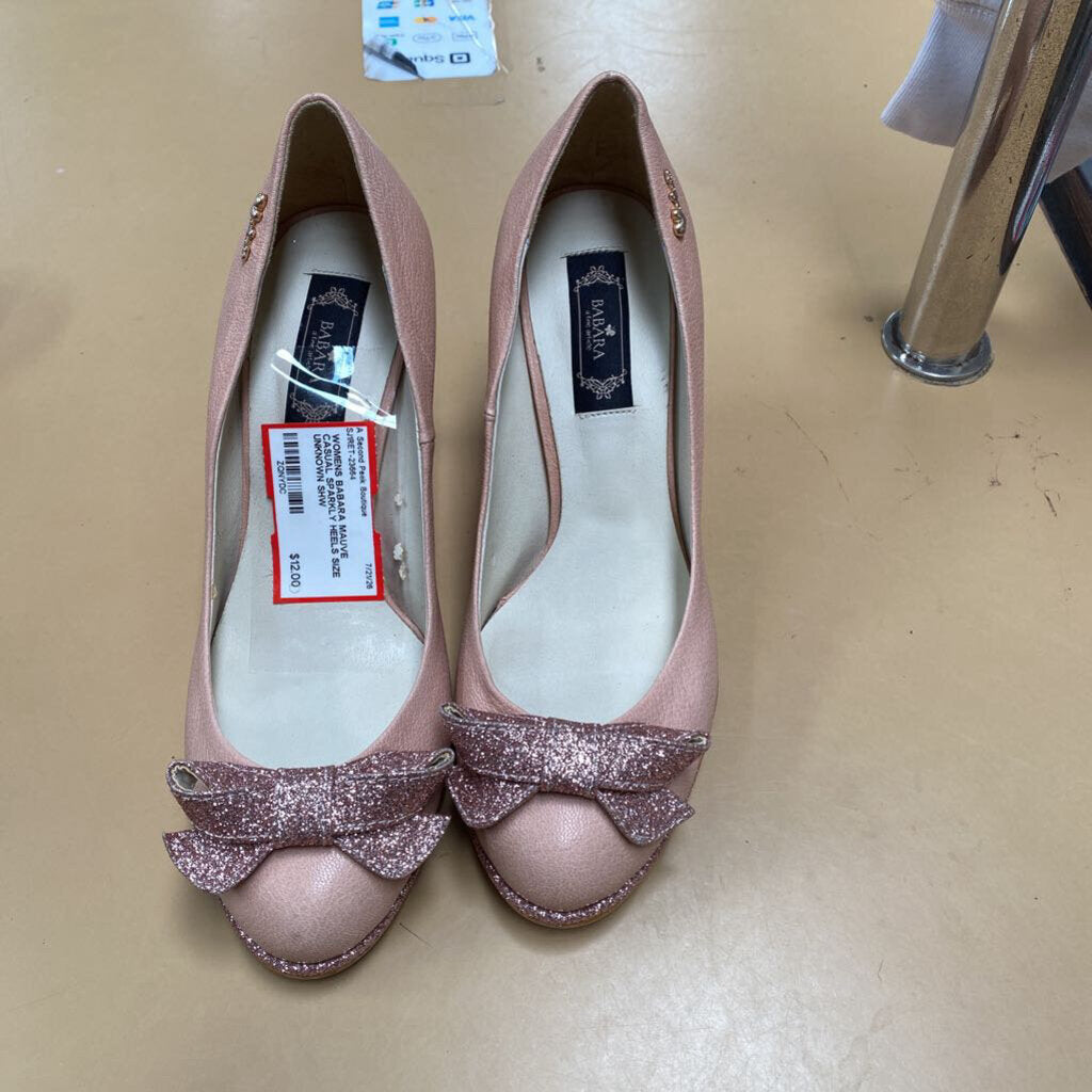 WOMENS BABARA MAUVE CASUAL SPARKLY HEELS SIZE UNKNOWN