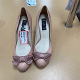 WOMENS BABARA MAUVE CASUAL SPARKLY HEELS SIZE UNKNOWN