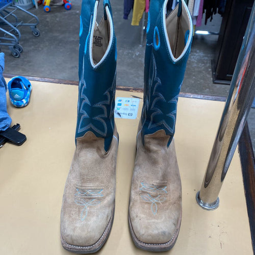 BOYS OLD WEST BOOTS DK TEAL/TAN BOOTS 6