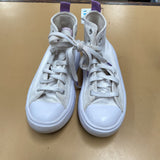 GIRLS CONVERSE WHITE/PURPLE HIGH TOP 2.5
