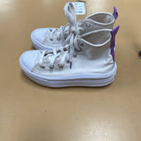 GIRLS CONVERSE WHITE/PURPLE HIGH TOP 2.5