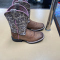 GIRLS ARIAT BOOTS BROWN/LEOPARD 11