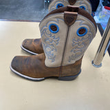 WOMENS ARIAT BOOTS TAN/SKY BLUE 6