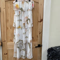 WOMENS WHITE HOUSE BLK MARKEY TUBE CASUAL DRESS WHITE FLORAL L