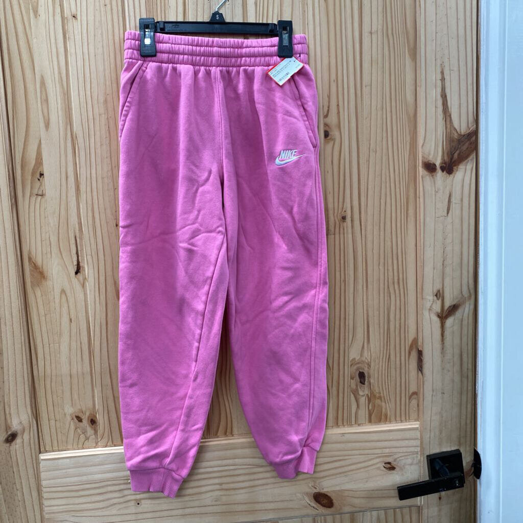 GIRLS NIKE SWEATPANTS DK PINK/WHITE M 10