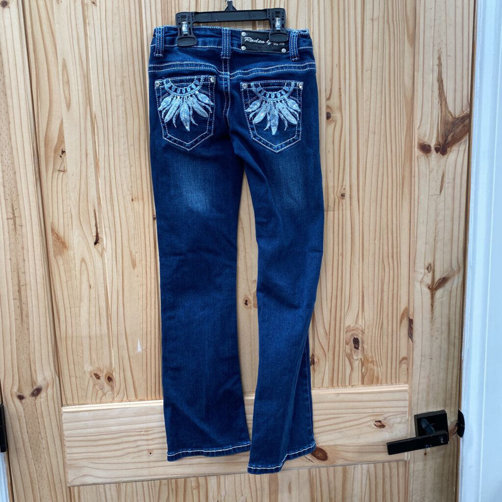 GIRLS RODEO GIRL DK DENIM JEANS 7