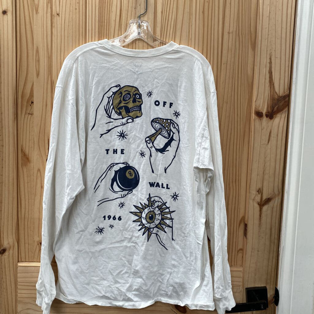 MENS VANS OFF THE WALL LS WHITE SHIRT XL
