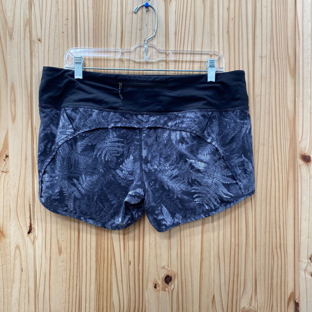 WOMENS LULULEMON BLK/GRAY SHORTS 10