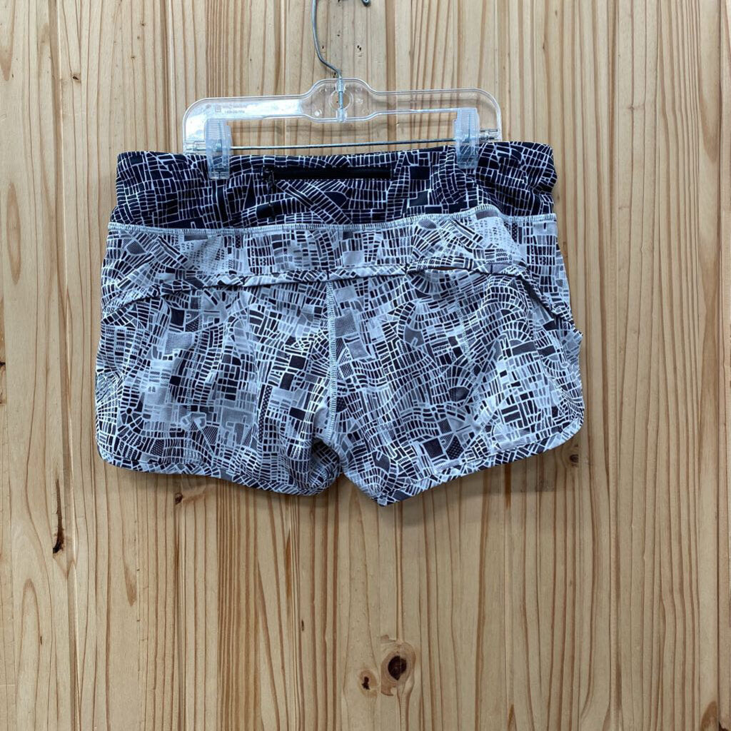 WOMENS LULULEMON BLK/WHITE SHORTS 6