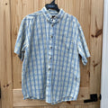 MENS ARIAT BUTTON IP PLAID SHIRT LT BLUE/WHITE/LT GREEN XL