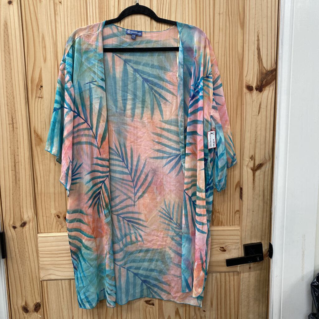 WOMENS DEMOCRACY SHEER CARDIGAN MULTI COLOR L/XL