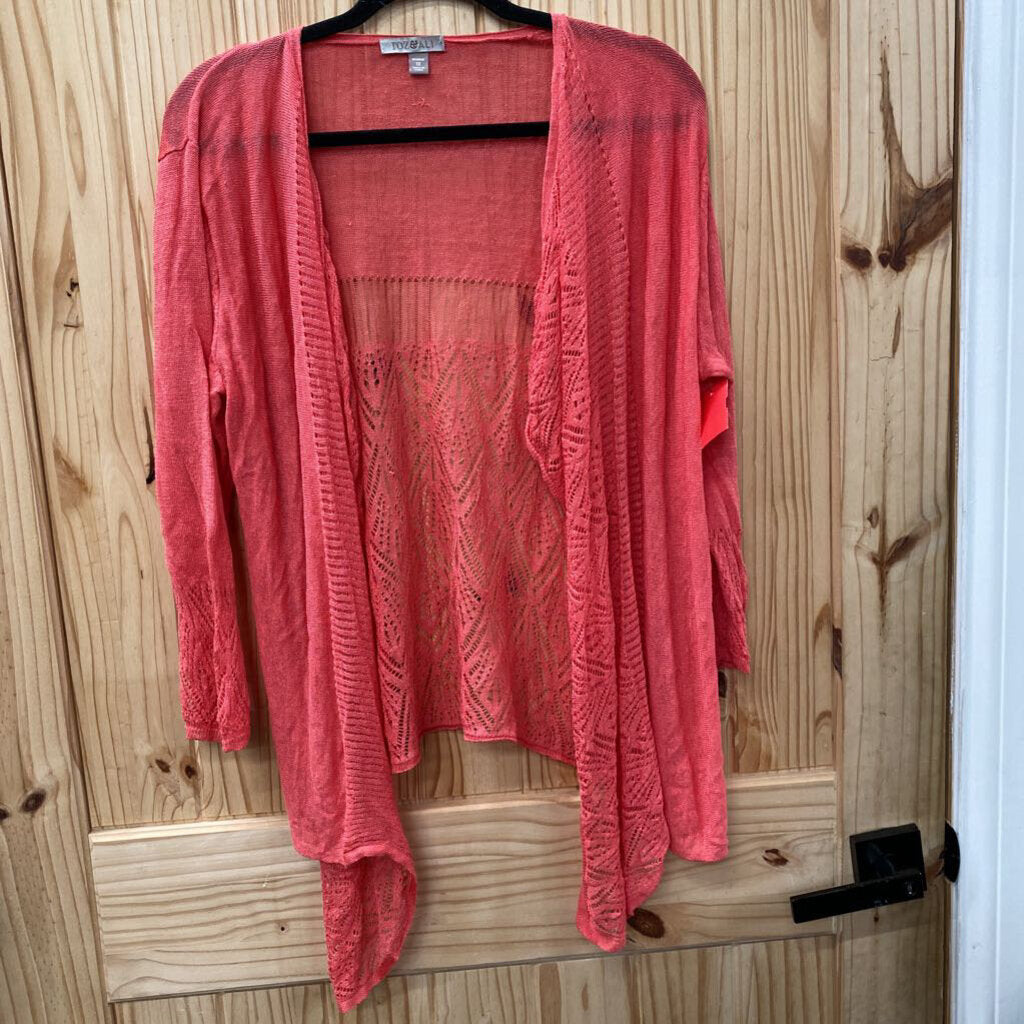 WOMENS ROZ & ALI CORAL CASUAL CARDIGAN 1X