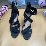 WOMENS BLK STRAPPY HIGH HEELS 9